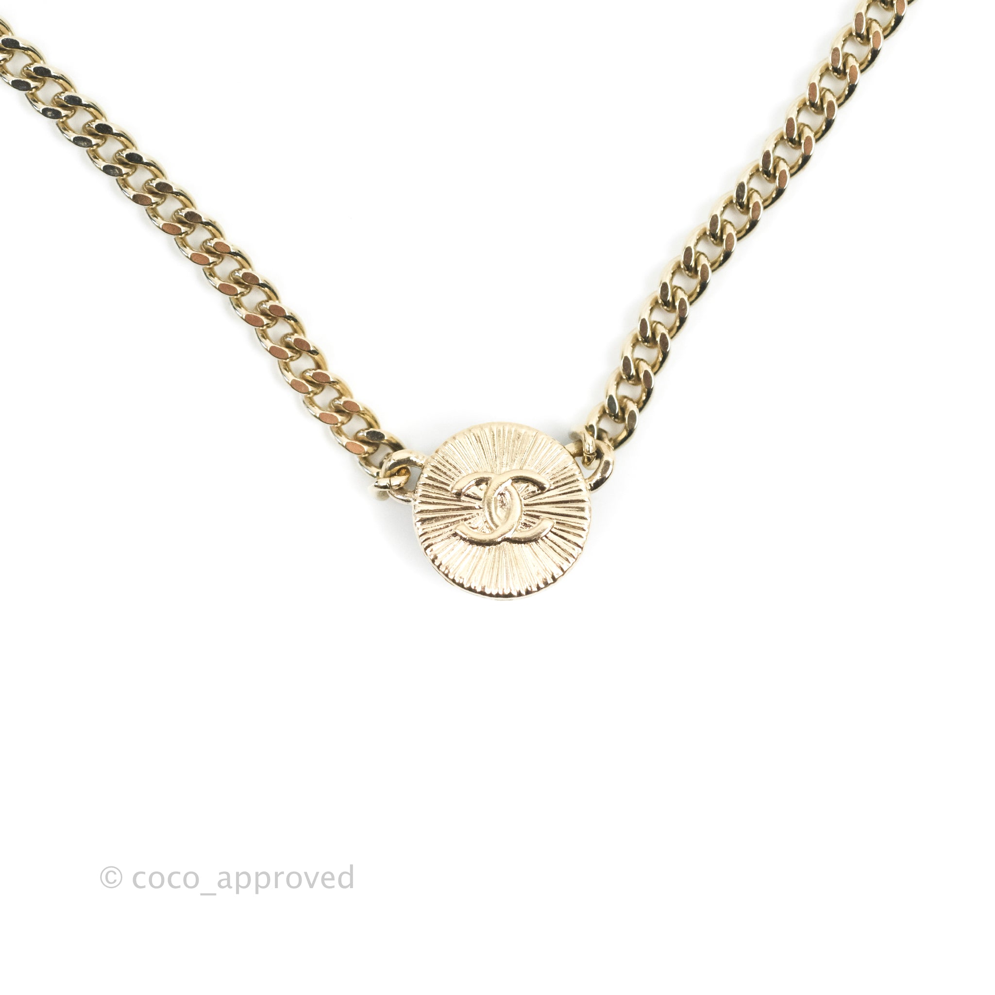 Chanel CC Round Crystal Choker Necklace in Gold Tone - Elegant 22C Collection for Women | Perfect for Parties, Weddings & Special Occasions