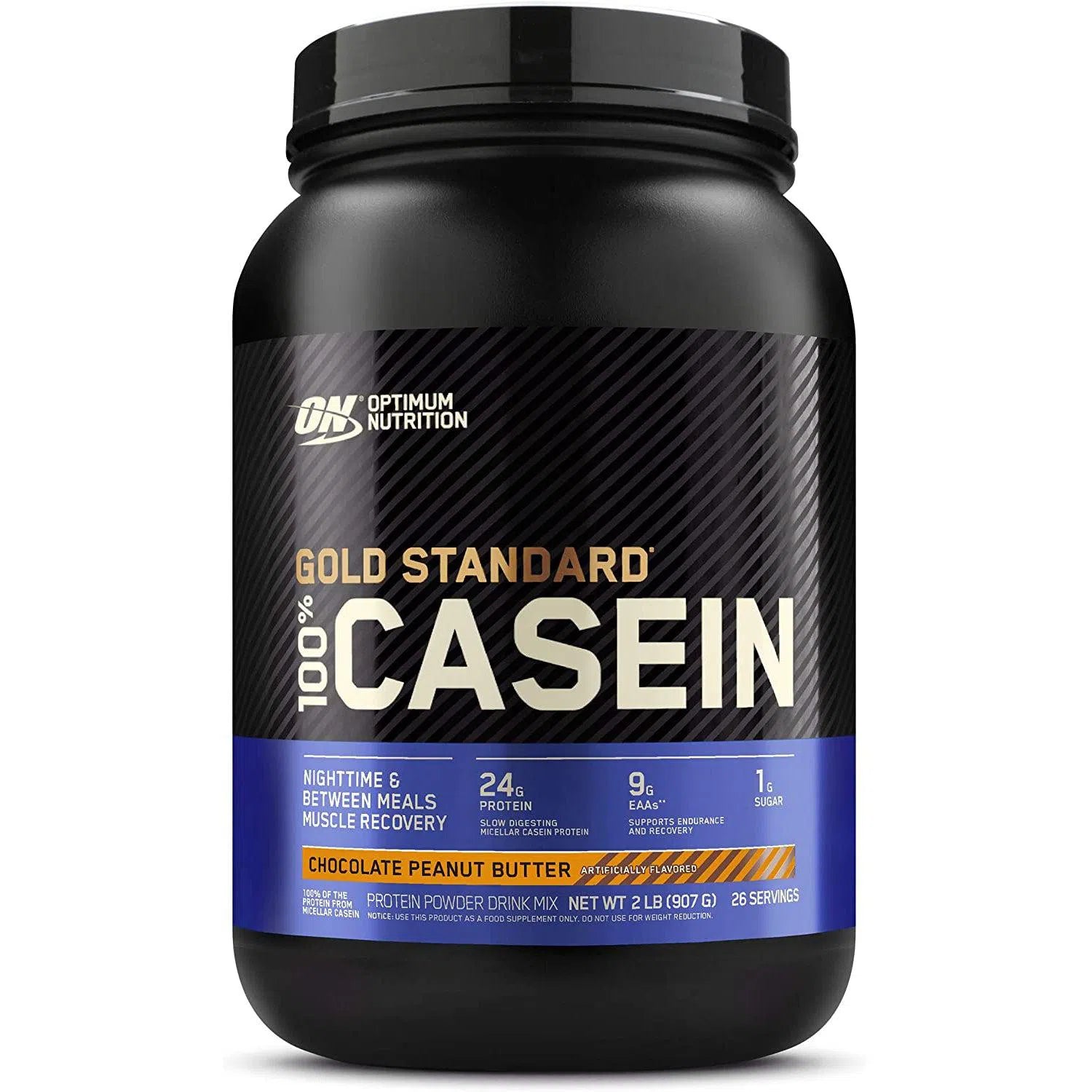 Optimum Nutrition Gold Standard 100% Casein Protein Powder - Slow Digesting Muscle Recovery Supplement for Nighttime Use & Post-Workout - Chocolate Flavor (2 lbs)