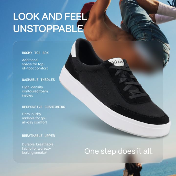 Kizik Prague Slip On Sneakers - Comfortable Breathable Canvas & Suede Leather Hands-Free Shoes for Men, Women & Seniors | Orthopedic Casual Walking Shoes for Everyday Wear | Perfect for Work, Travel & Outdoor Activities