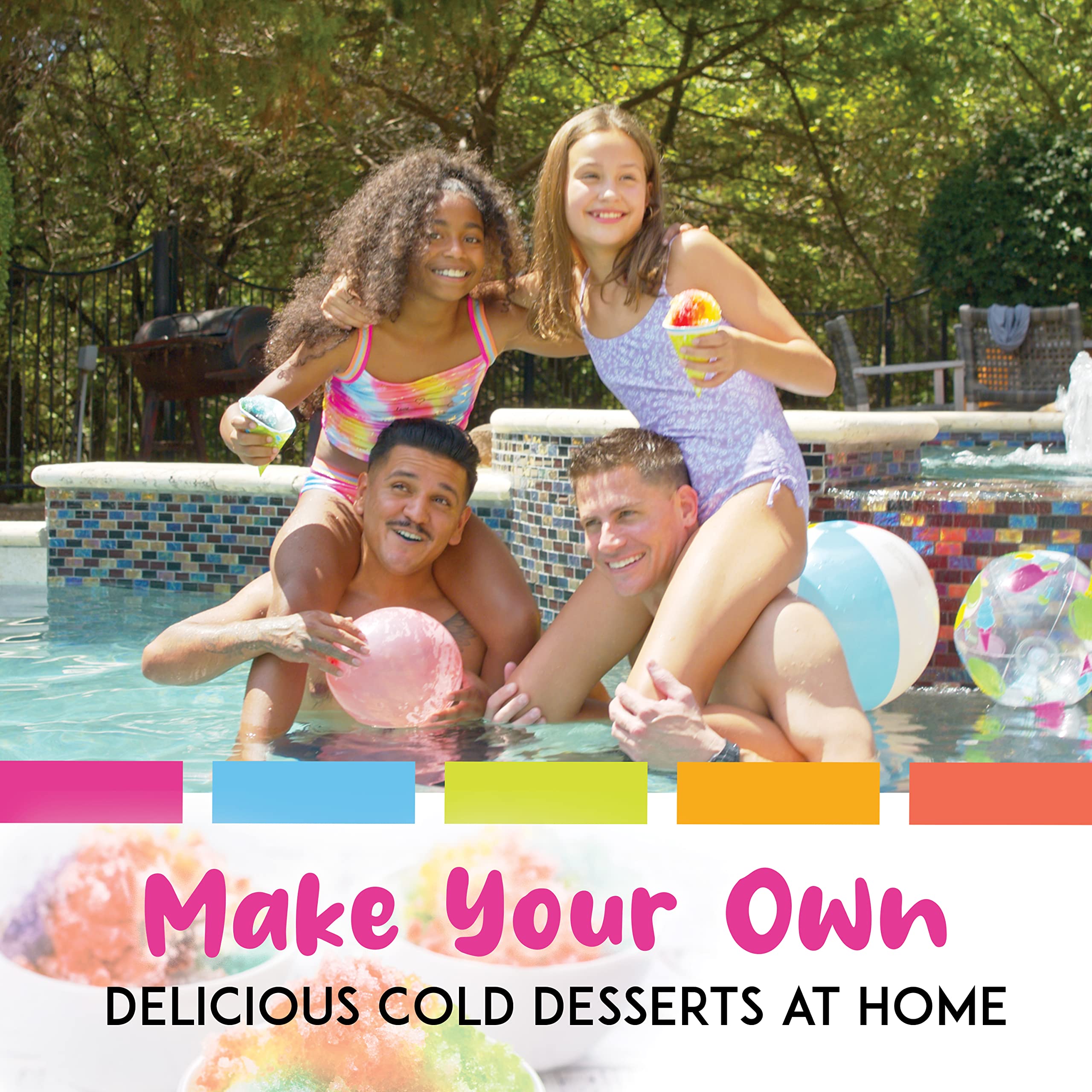 Premium Hawaiian Shaved Ice Machine S900A - Electric Snow Cone Maker with 2 Reusable Ice Molds, Non-Slip Base & 1-Year Warranty (120V, White) - Perfect for Home Parties, Summer Treats & Small Business Use