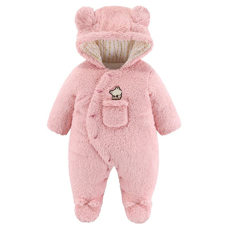 Baby Girls' Cotton Romper Jumpsuit - Soft & Warm for Autumn & Winter Outfits - Perfect for Toddler Outings & Playtime