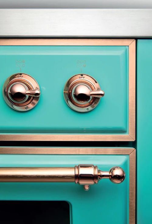 ILVE Majestic II 30-Inch Electric Range with Brass Trim - Blue Stainless Steel (Model UMI30NE3MBG) | Professional Kitchen Appliance for Home Chefs & Cooking Enthusiasts