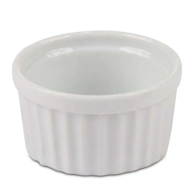 Premium Porcelain Ramekins - Set of 6 Small Baking Dishes for Crème Brûlée, Soufflés & Desserts - Elegant White Ceramic Ramekins for Oven, Microwave & Dishwasher Safe - Perfect for Home Baking & Restaurant Use