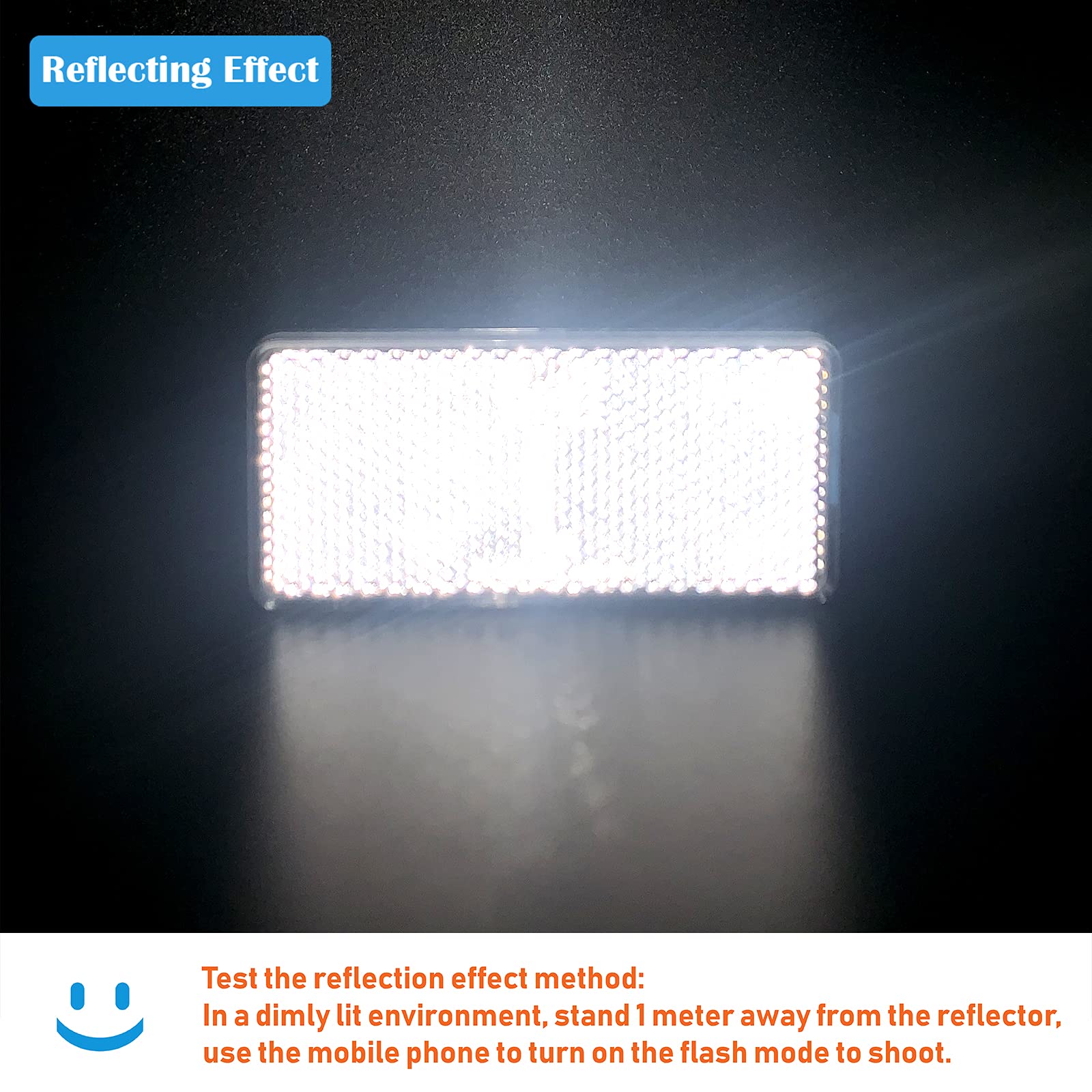 2-Pack E-Mark CCC Certified Rectangle Self-Adhesive Reflectors for Trailers, Driveways & Mailboxes - High Visibility Safety Markers for Nighttime Road Safety
