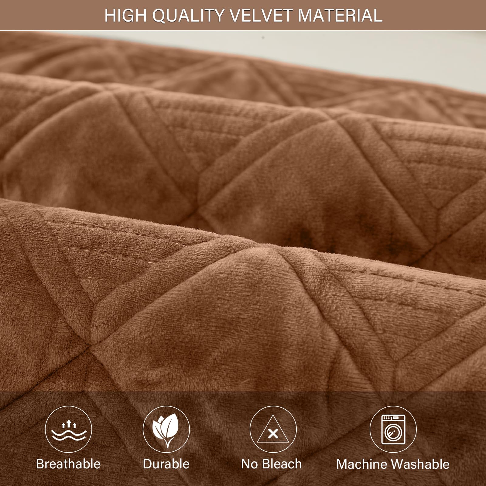 Deep Dream Sofa Cover Set - Anti-Slip Couch Cover, Armrest & Backrest Protector for Sectional, L-Shaped & Loveseat Couches (36x36 Inch, Light Coffee) - Pet-Friendly Furniture Protection for Dogs & Cats - Perfect for Living Room, Family Room & Home Theater Seating