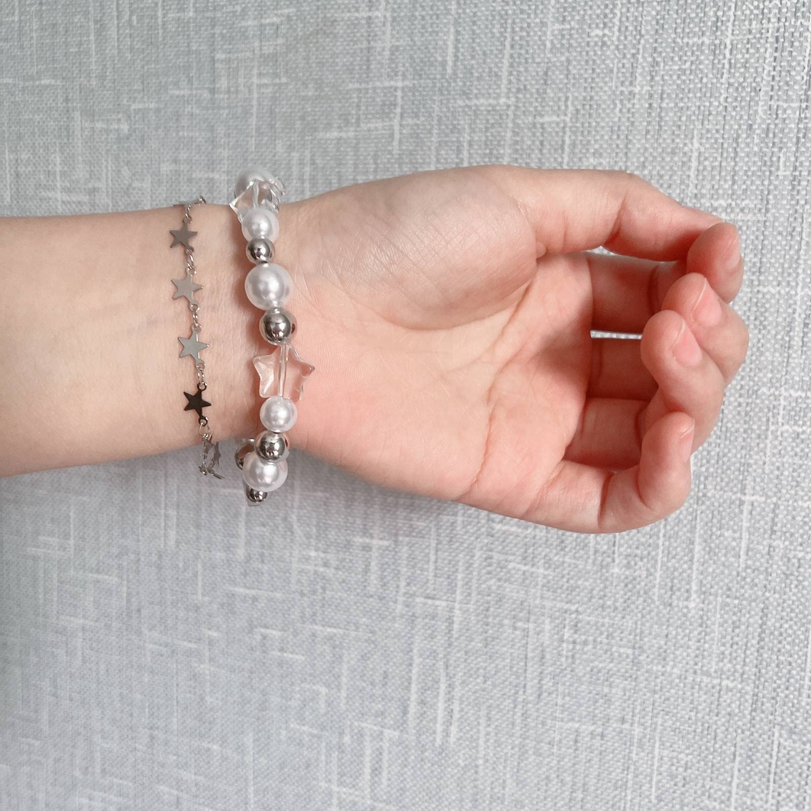 Y2K Star Beaded Pearl Adjustable Charm Bracelet for Teen Girls & Women - Perfect for Parties, Gifts, and Everyday Fashion Accessories