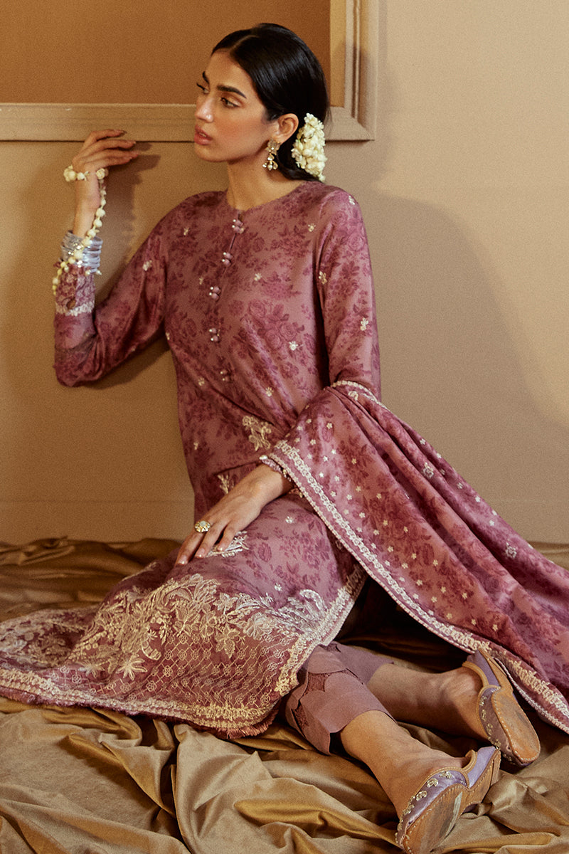 MAUVE DREAM 3-Piece Embroidered Marina Suit Set - Elegant Floral Embroidery Women's Outfit for Summer Beach Vacations & Resort Wear