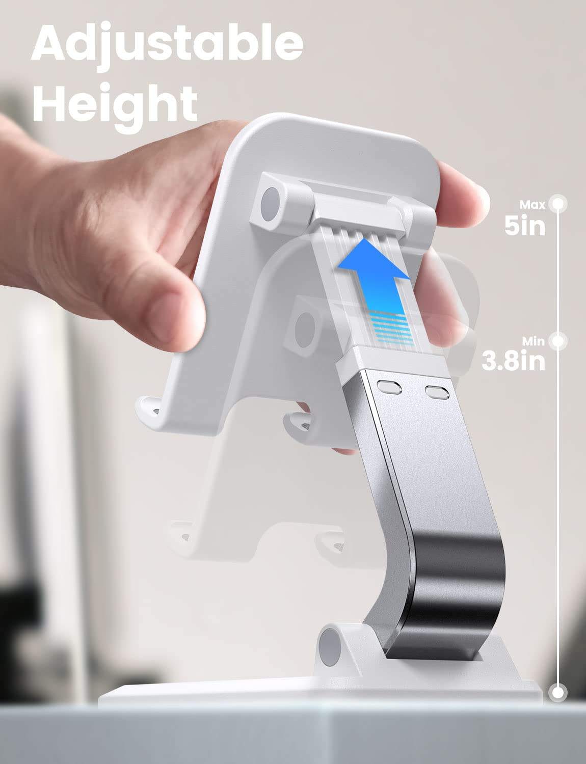 Adjustable Phone Stand for Desk - Universal Phone Holder for iPhone, iPad & Tablets 4