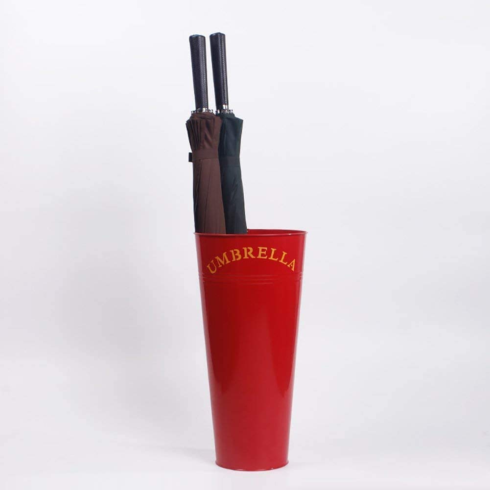MFLASMF Iron Art Painted Letter Umbrella Stand - Decorative Hallway Storage Bucket for Rain & Walking Canes (Red) - Perfect for Entryway, Porch & Home Organization