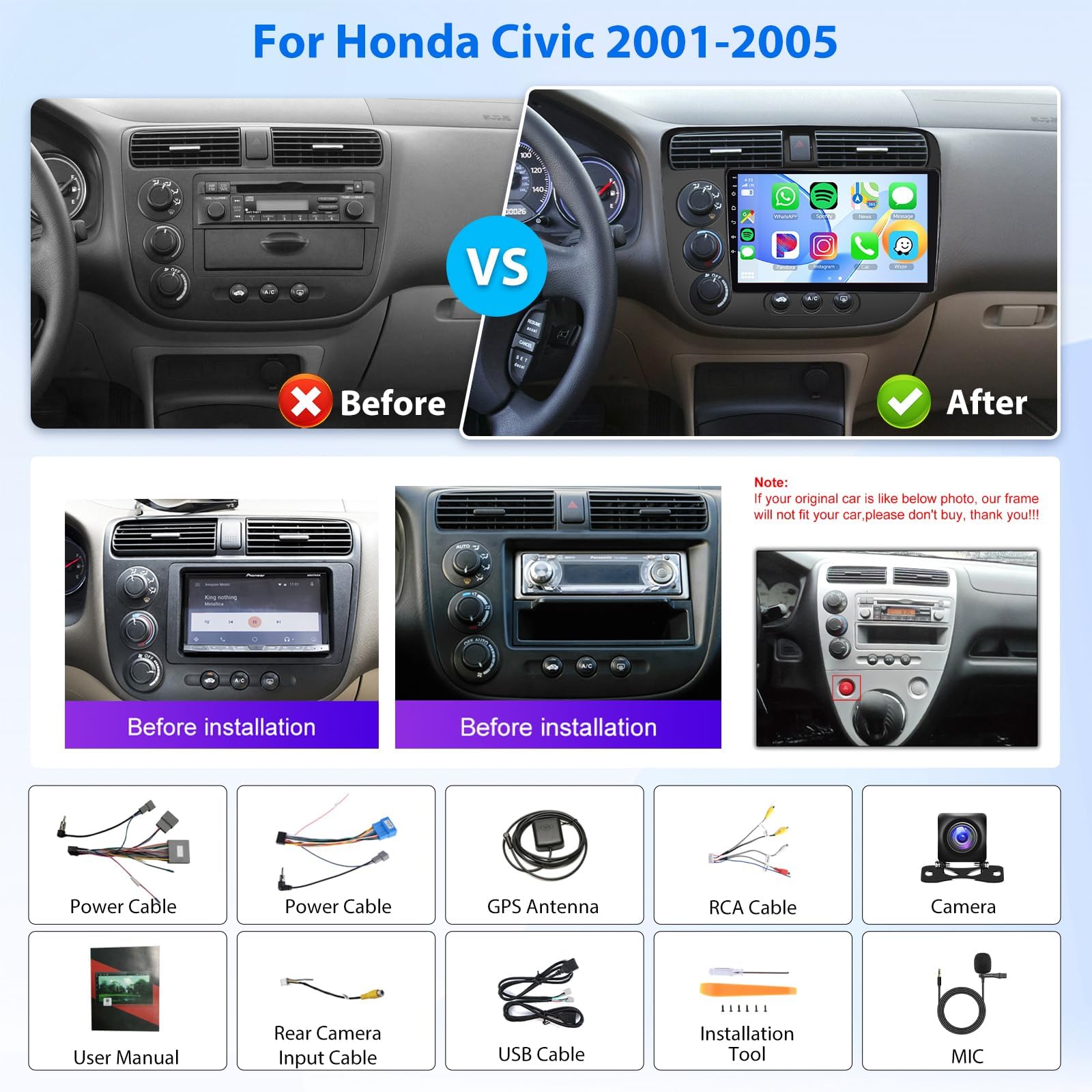2G 64G Android Car Stereo for Honda Civic 2001-2005 | 9
