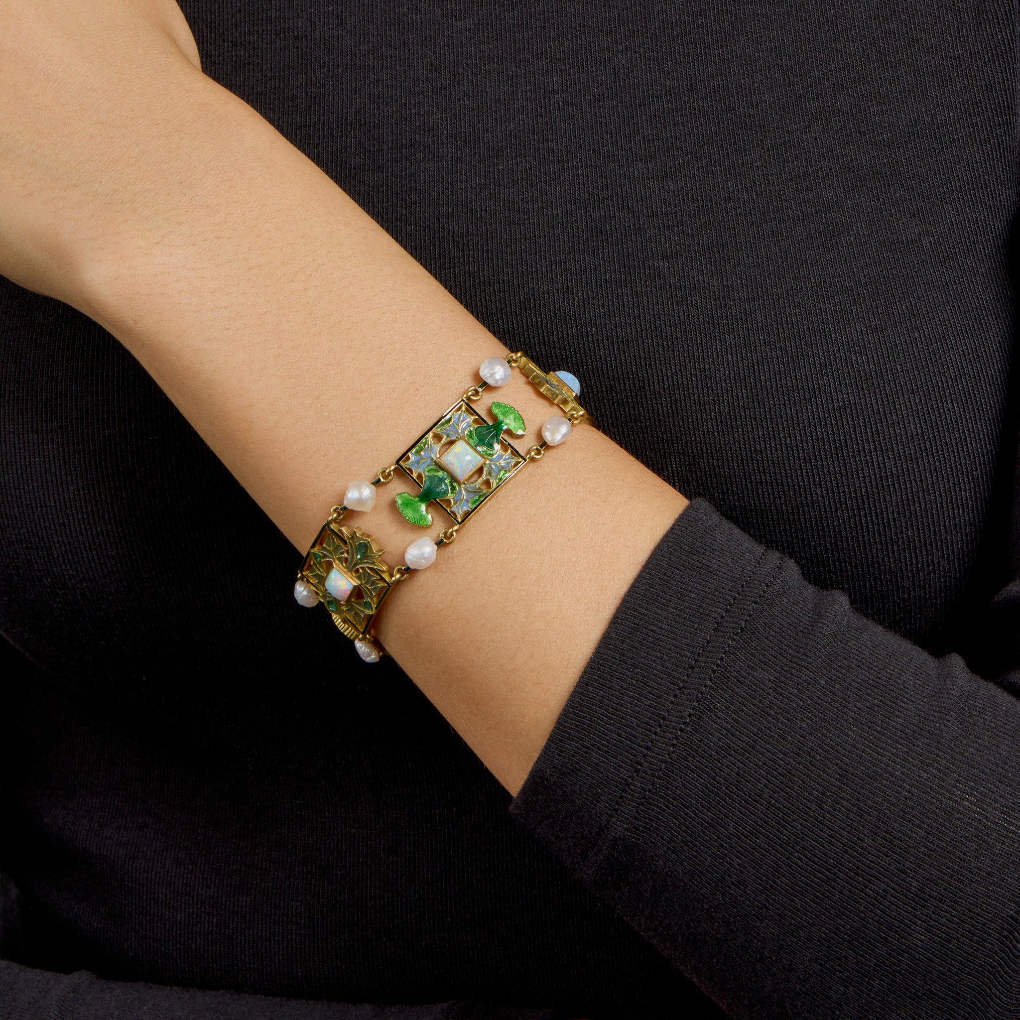 Rene Lalique Thistle of Lorraine Bracelet - Elegant French Crystal Jewelry for Women, Perfect for Gifts & Special Occasions