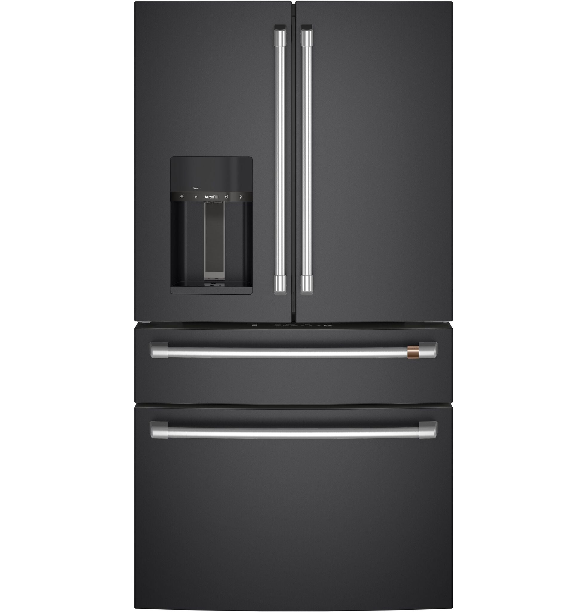 Matte Black Smart Counter Depth 4-Door French Door Refrigerator - 22.3 Cu.Ft Capacity, Energy Efficient, WiFi Enabled - Perfect for Modern Kitchens & Open-Concept Homes