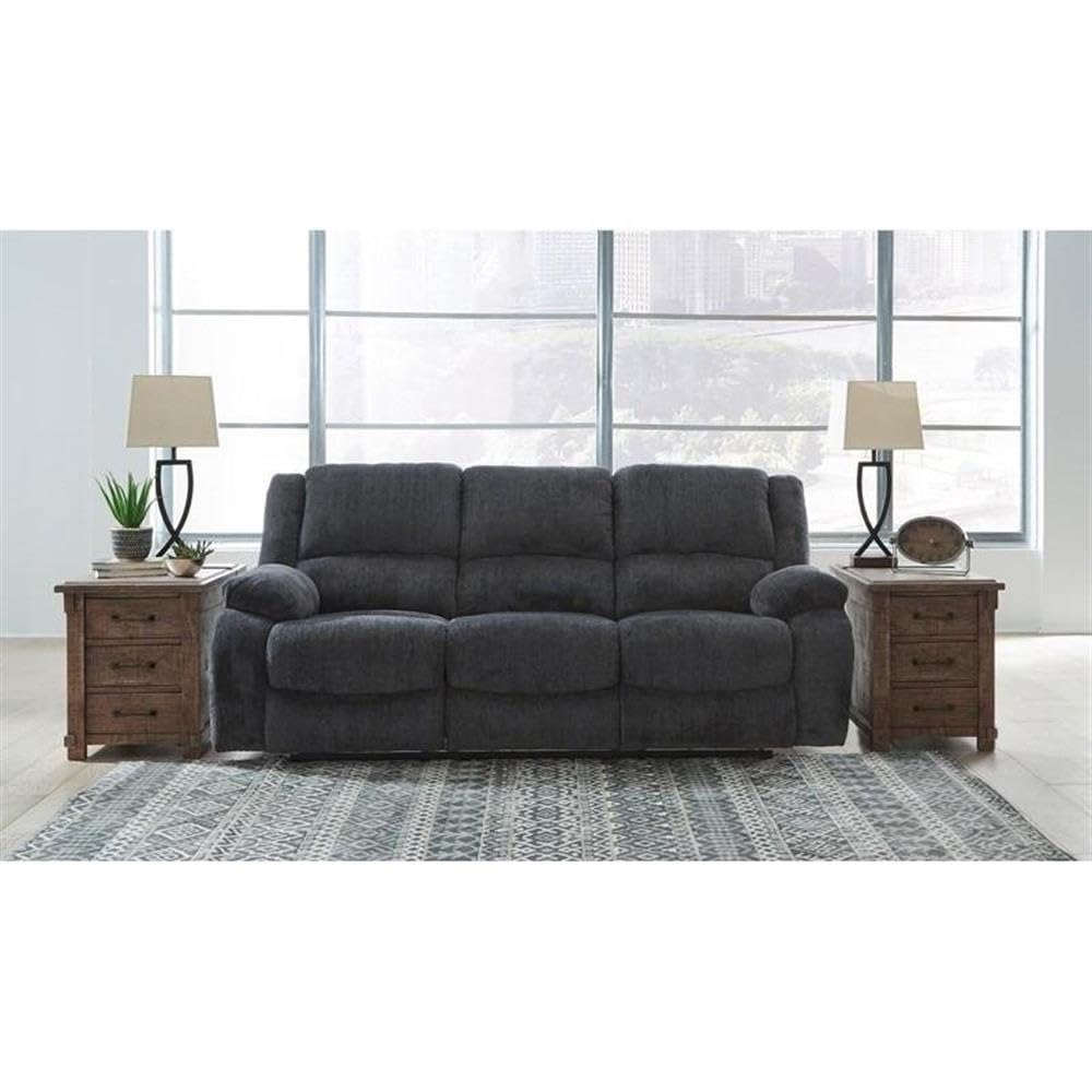 Signature Design by Ashley Draycoll Power Reclining Sofa in Slate - Modern Comfort for Living Room & Home Theater