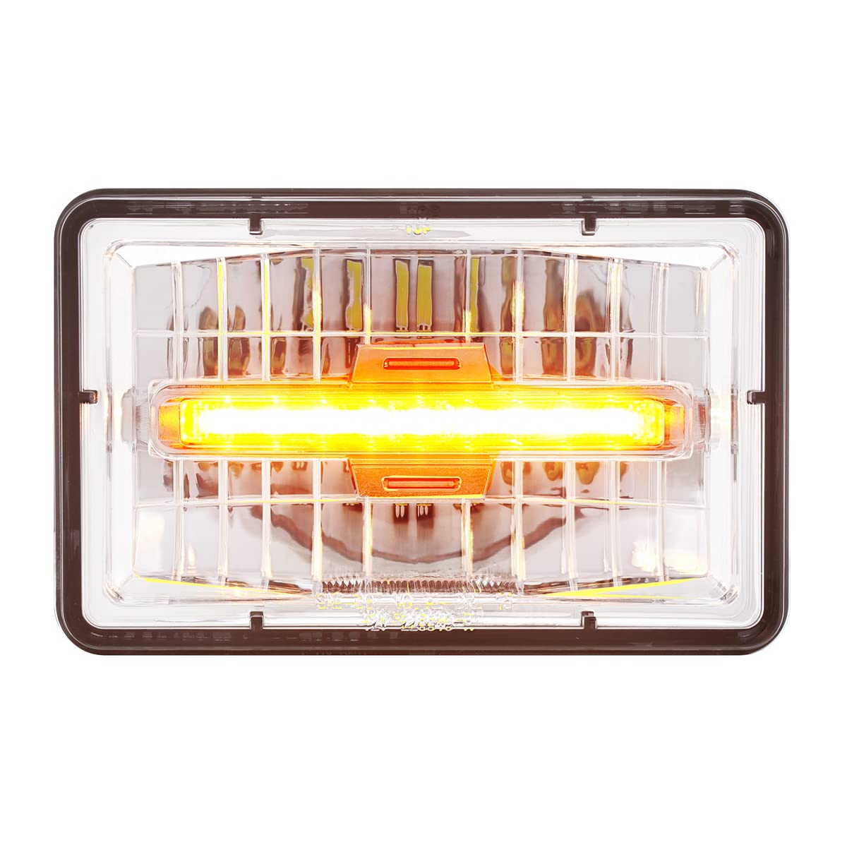 United Pacific 31150 ULTRALIT 4”x 6” Rectangular LED Headlight with Amber LED Position Light - Crystal Clear Lens - 9 LED Light Bar - Low Beam - Single Unit - Perfect for Trucks, Jeeps & Off-Road Vehicles