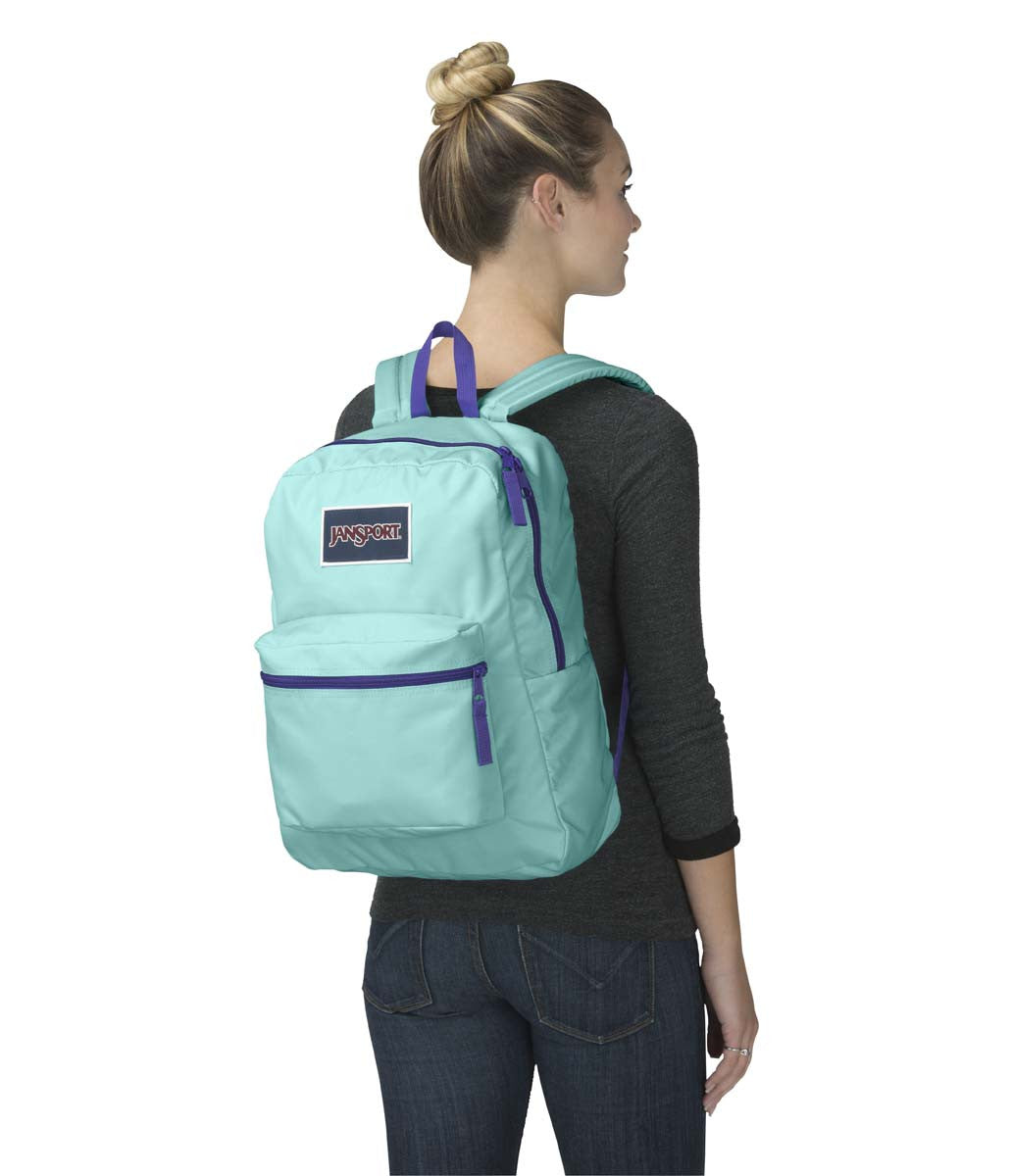 JANSPORT Overexposed Backpack - Aqua Dash/Violet Purple - Durable School & Travel Backpack for Students & Commuters - Perfect for College, Work & Outdoor Adventures