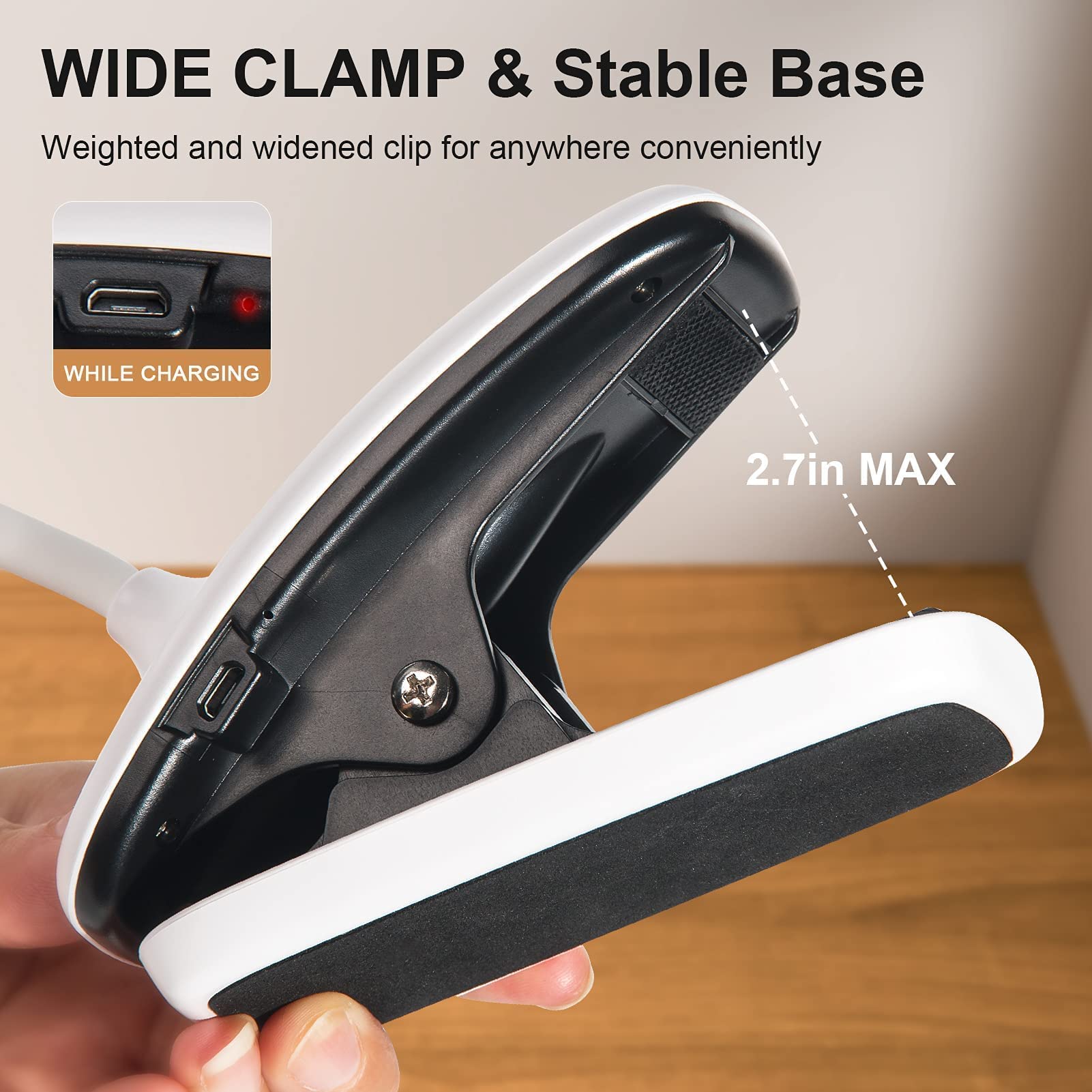 DEEPLITE Rechargeable LED Desk Lamp with Flexible Arm & Adjustable Brightness - Portable Reading Light for Work, Study, Office, and Nighttime Use (2 Pack) - Perfect for Books, Laptops, and Bedside Lighting