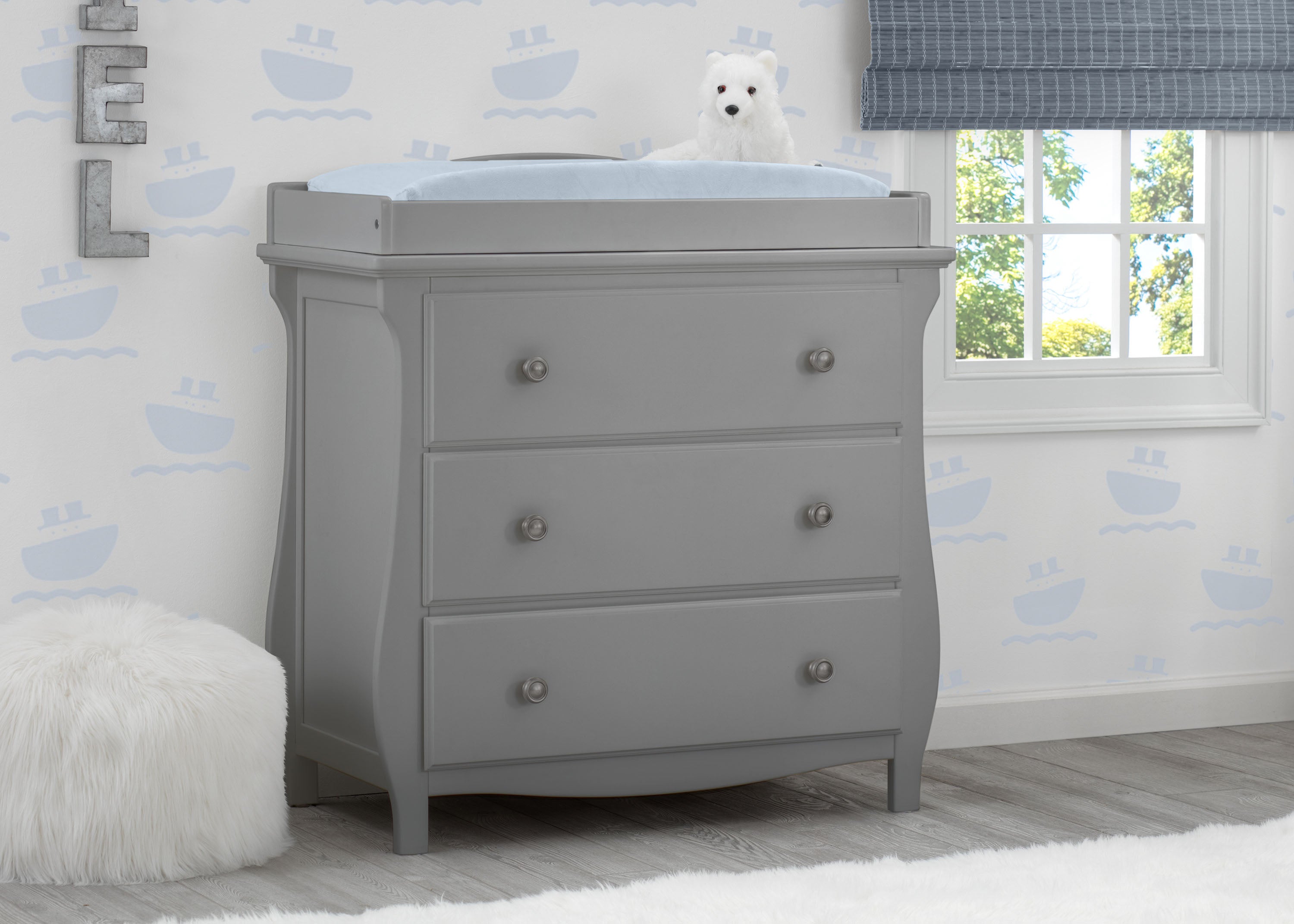 Lancaster 3 Drawer Dresser with Changing Table Top & Secure Interlocking Drawers - Perfect Nursery Storage Solution for Baby Clothes, Diapers & Essentials
