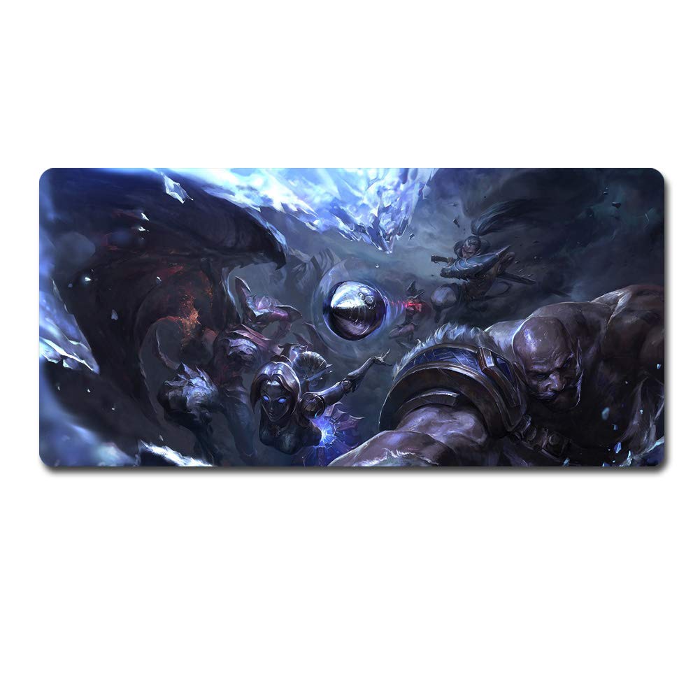 Braum Shyvana Yasuo Orianna League of Legends Gaming Mouse Pad - XXL Anime Mousepad for PC Gamers, Large Non-Slip Desk Mat with Keyboard Space - Perfect for MOBA Gaming, Office Work & Home Computer Setup