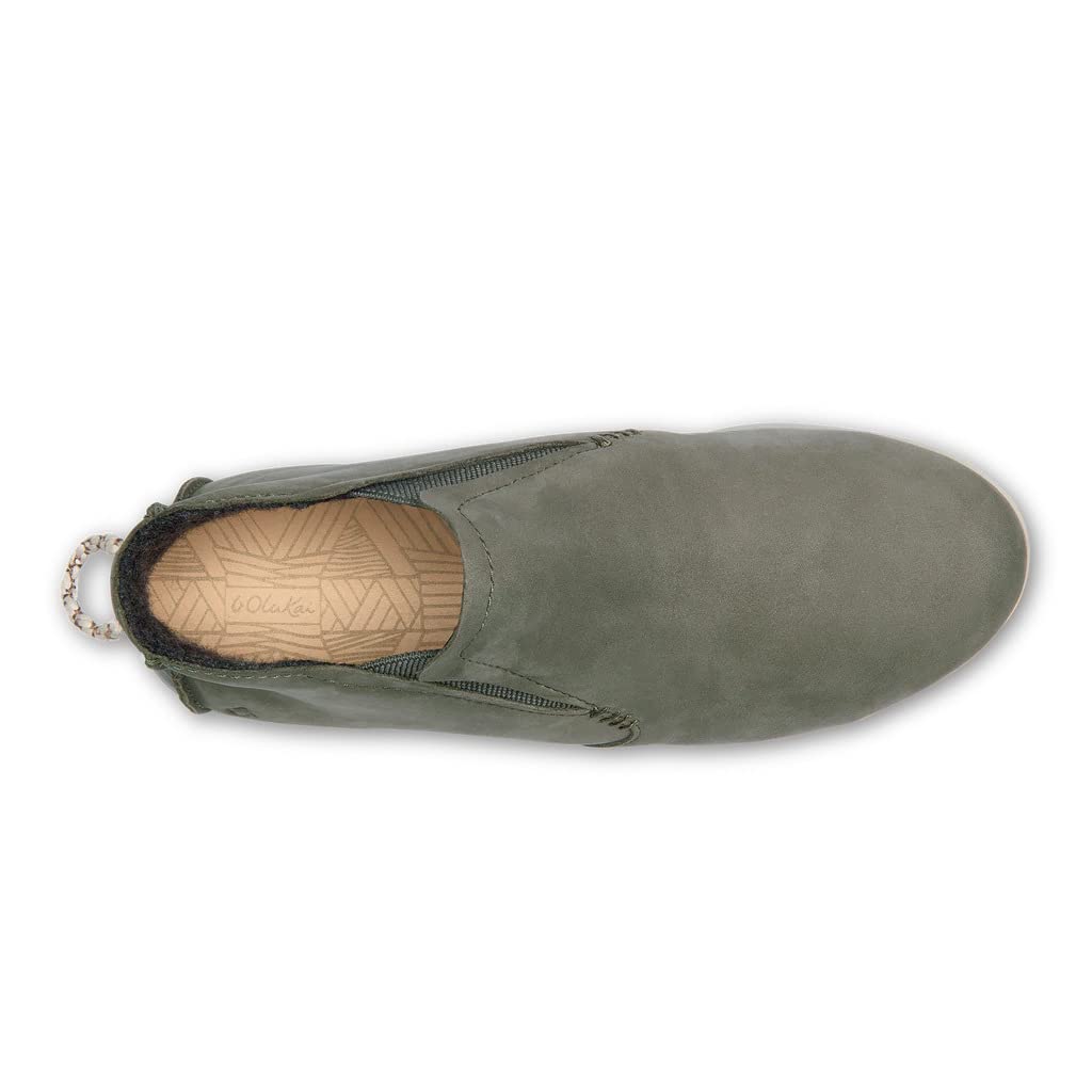 OLUKAI Hawai'iloa Manu Hope Women's Waterproof Leather Booties - Soft & Comfortable Full-Grain Leather, Elastic Gore Panels for Custom Fit, Non-Slip Wet Grip Rubber Soles - Perfect for Hiking, Travel & Outdoor Adventures