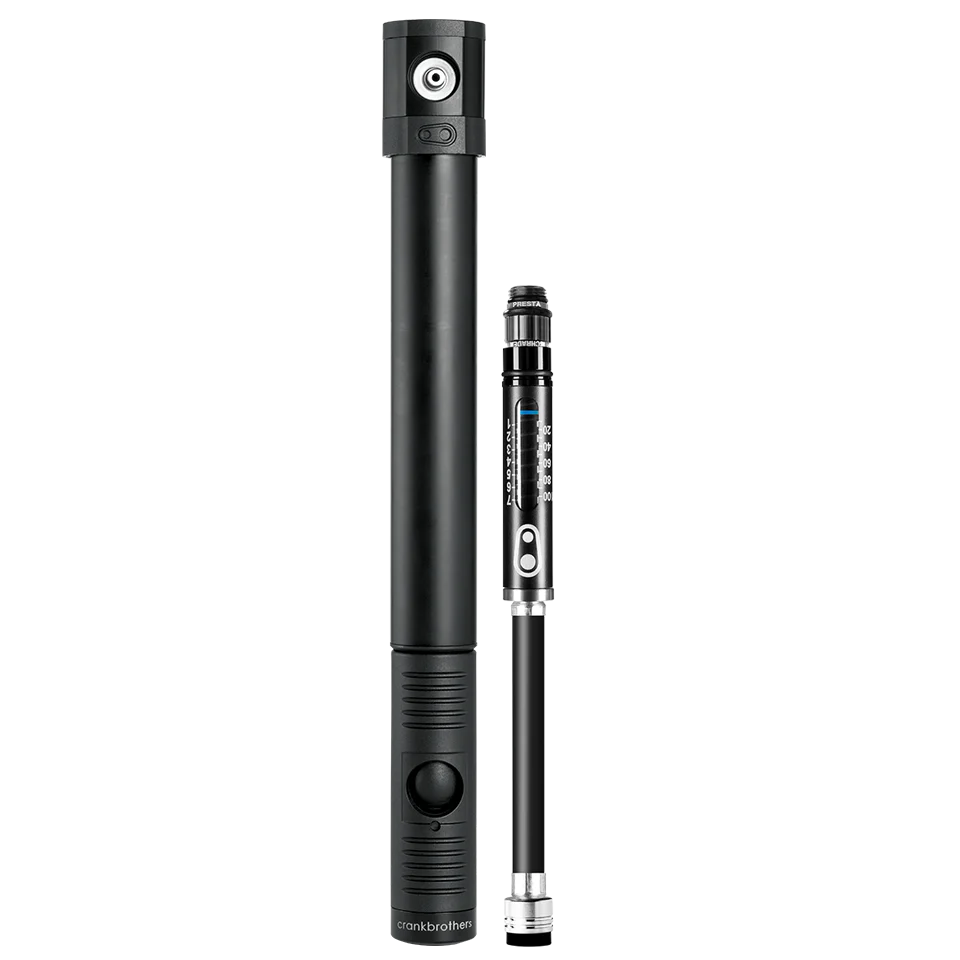 Crankbrothers Klic HV Gauge - High Pressure Bike Tire Pump with Gauge for MTB, Road & Gravel Bikes | Perfect for On-The-Go Cycling Repairs & Maintenance