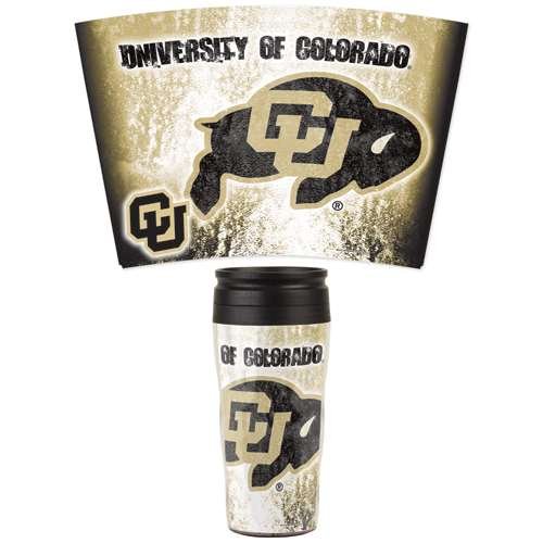WinCraft Colorado Buffaloes 16oz Plastic Travel Mug - Insulated Coffee Cup with Lid for Hot & Cold Drinks - Perfect for College Football Fans, Camping, Commuting, and Office Use