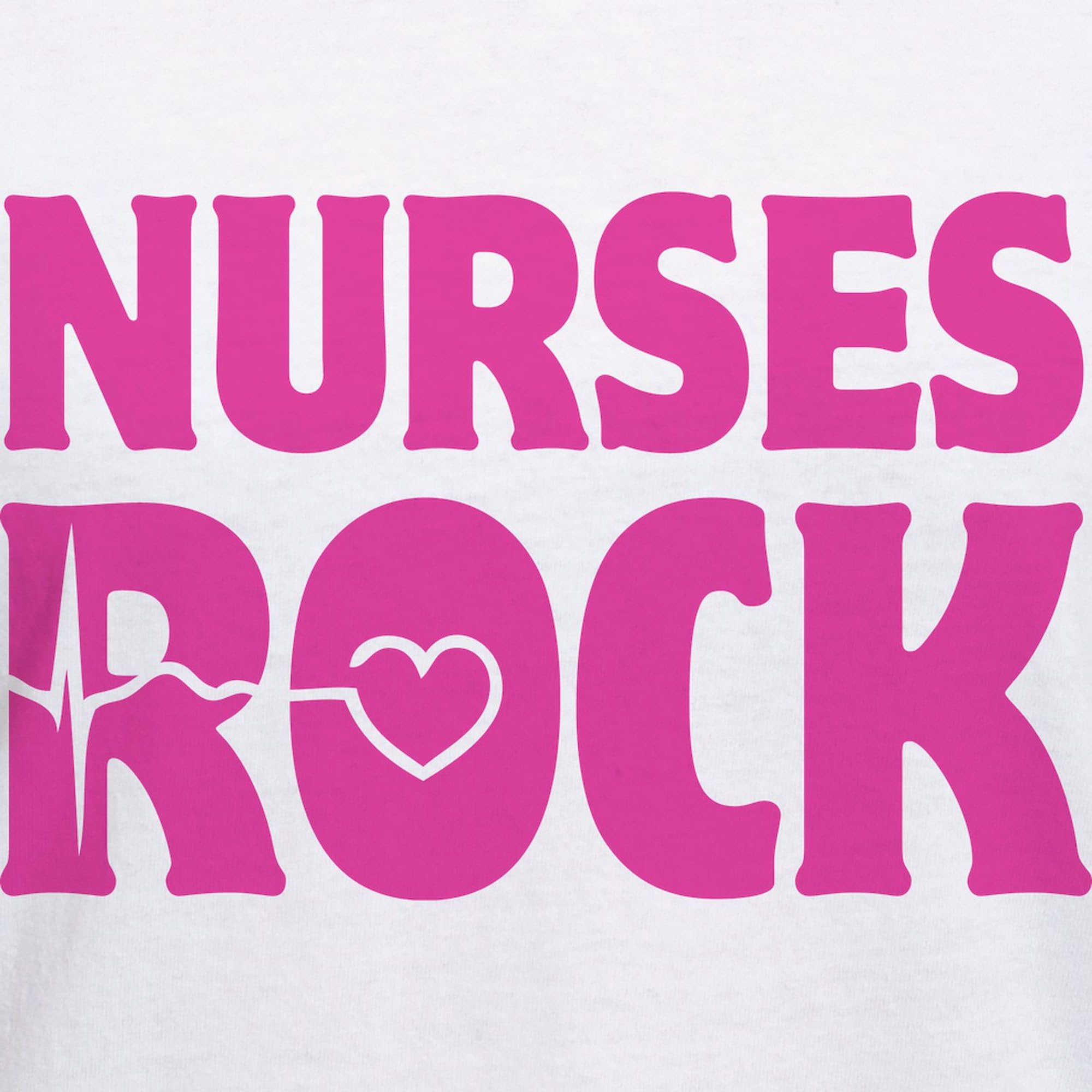 Nurses Rock Women's V-Neck T-Shirt - Soft Cotton Comfort Fit Tee for Healthcare Workers | Perfect for Nursing School, Hospital Shifts & Appreciation Gifts