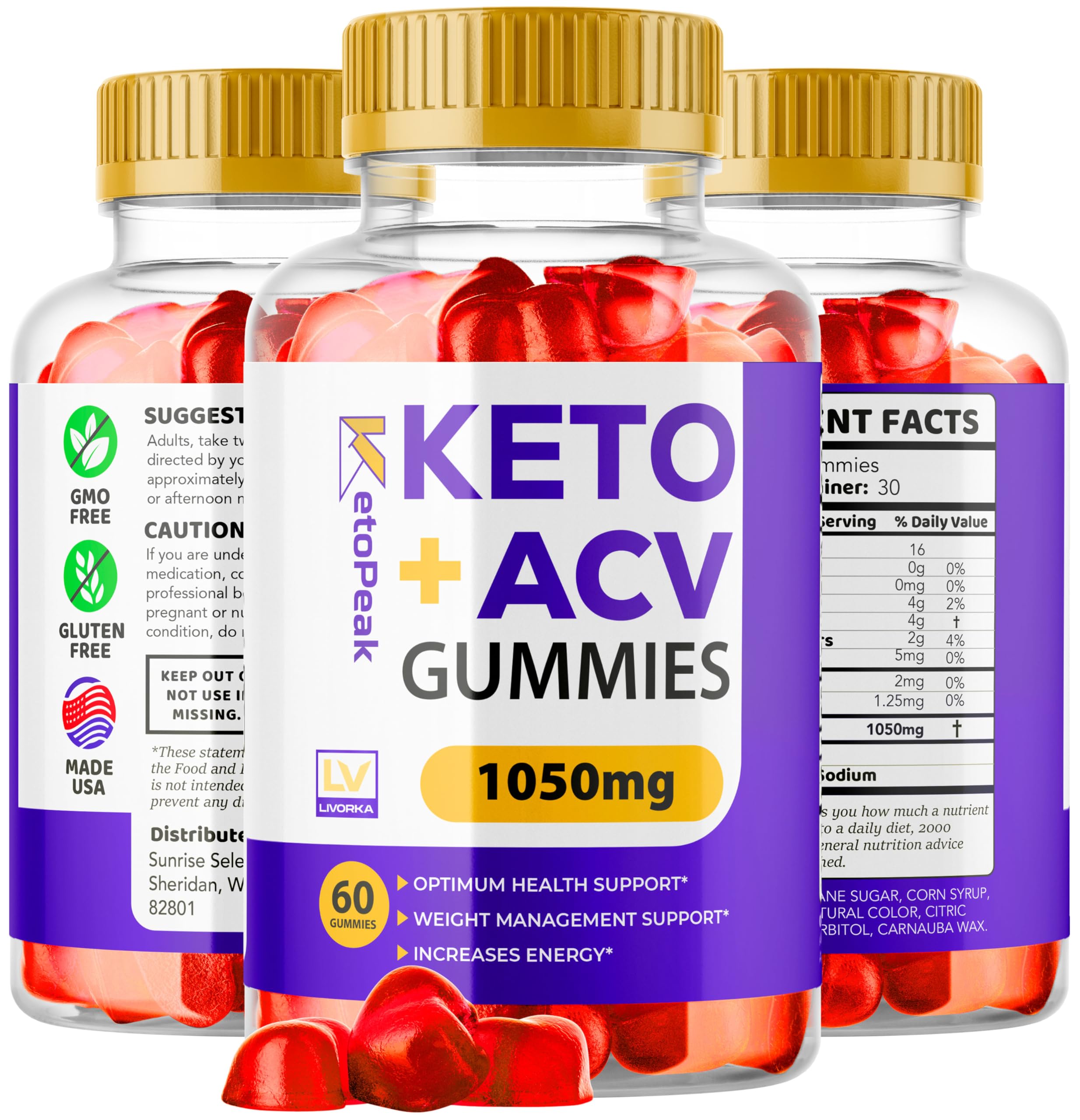 2 Pack Keto Peak ACV Gummies - 120 Count (60 Day Supply) | Apple Cider Vinegar Keto Supplement for Weight Loss & Energy Boost | Supports Ketosis & Digestion | Perfect for On-the-Go Keto Dieters & Busy Lifestyles