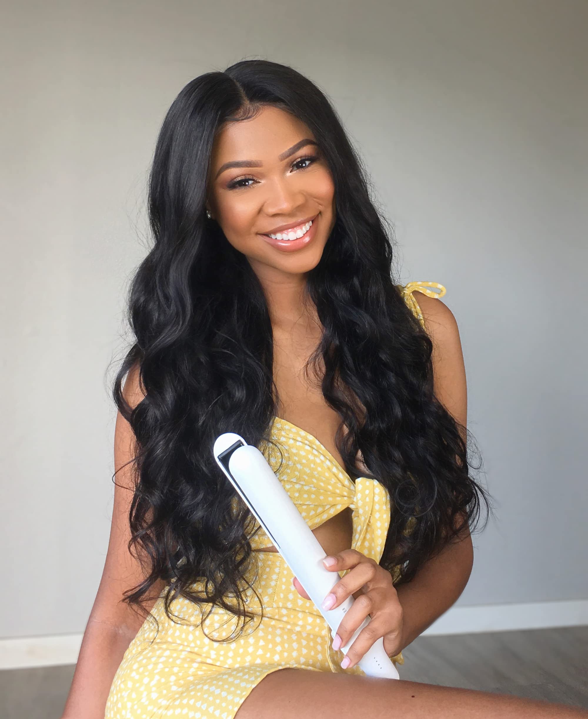 InStyler CURATION Ceramic Hair Straightener Flat Iron for Smooth & Shiny Hair - Perfect for Home & Salon Styling, Travel-Friendly, White