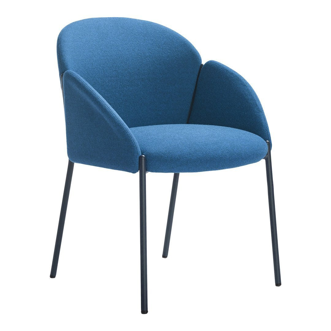 Andrea Modern Dining Chair - Upholstered Fabric Seat - Sturdy Wooden Legs - Perfect for Kitchen, Dining Room, and Breakfast Nook - Home & Office Use