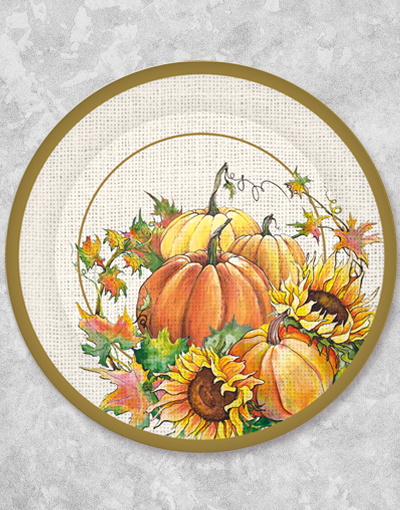 Abundant Harvest Dessert Plates - Set of 15 Elegant Party Plates for Cake, Cookies & Pastries - Perfect for Weddings, Birthdays & Holiday Gatherings