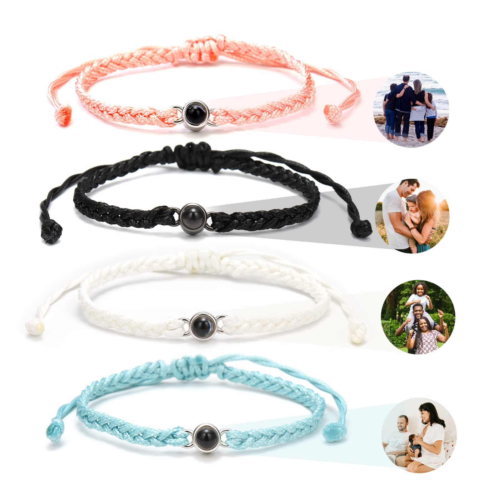 Custom Photo Bracelet with Personalized Picture Inside - Engraved Picture Projection Jewelry for Birthday, Anniversary, Mother's Day & Memorial Gifts - Perfect for Cherishing Memories & Special Occasions