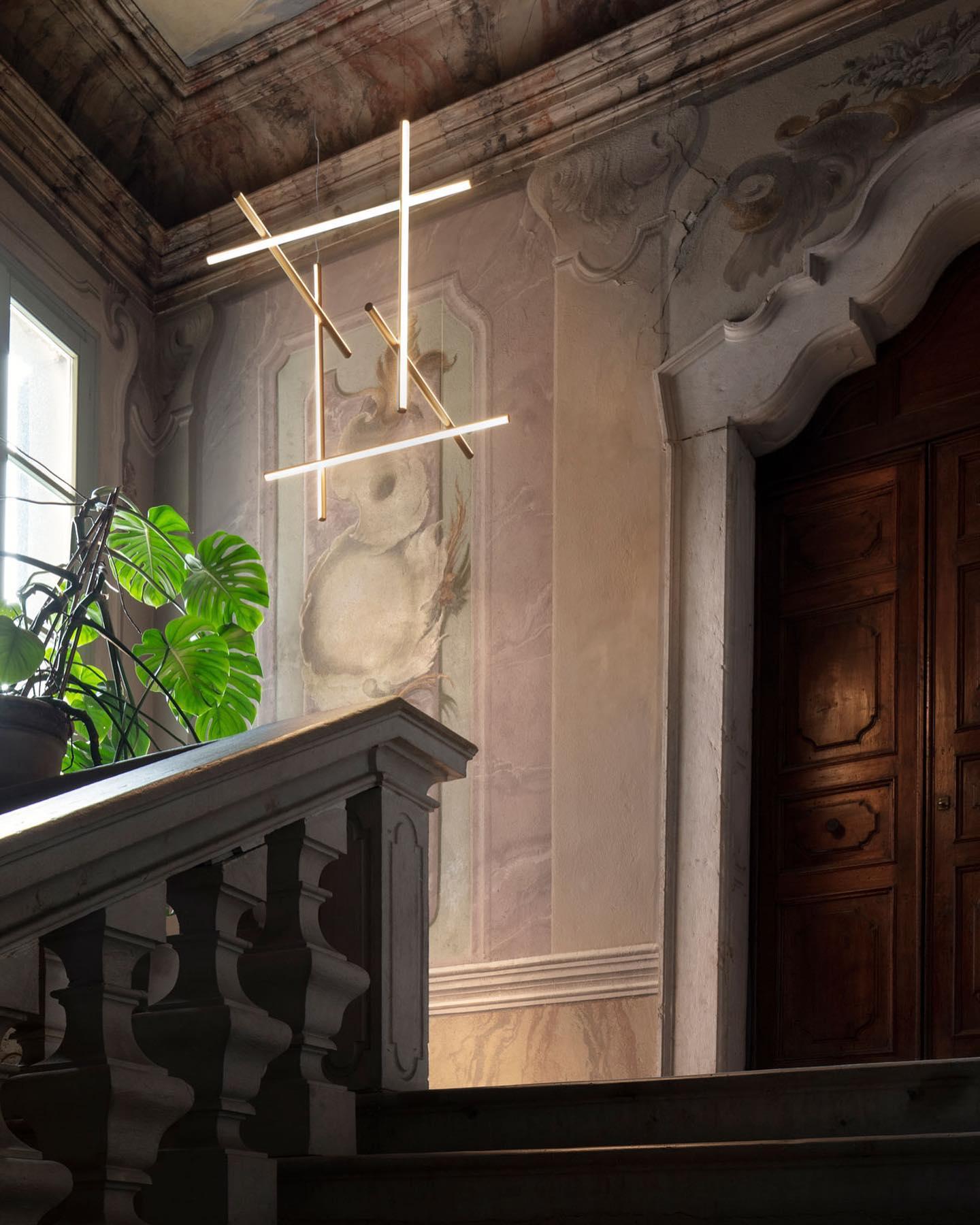 Modern Gridline Linear Chandelier - Sleek LED Pendant Lighting Fixture for Dining Room, Kitchen Island & Contemporary Home Decor