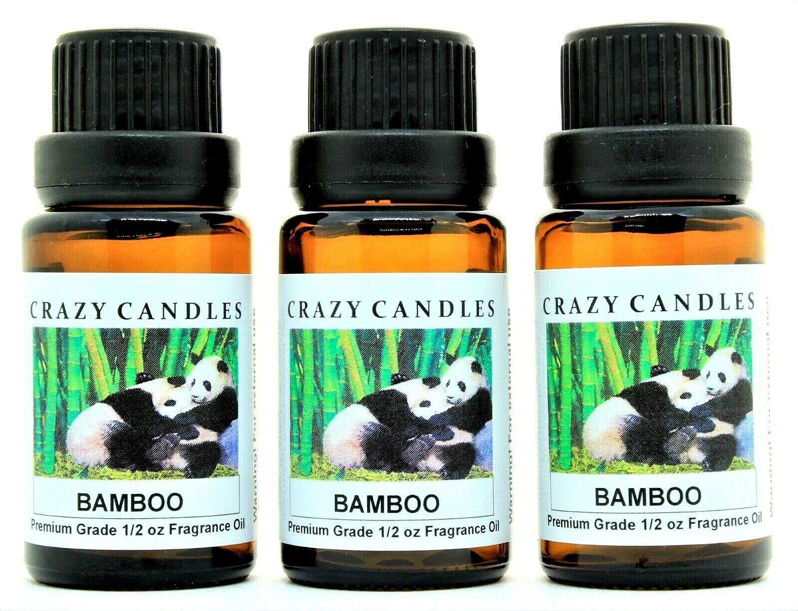 Premium Bamboo Scented Fragrance Oil - 3 Pack (1/2 FL Oz/15ml Each) - Aromatherapy, Home Diffuser & DIY Candle Making Essential Oil for Relaxation & Stress Relief