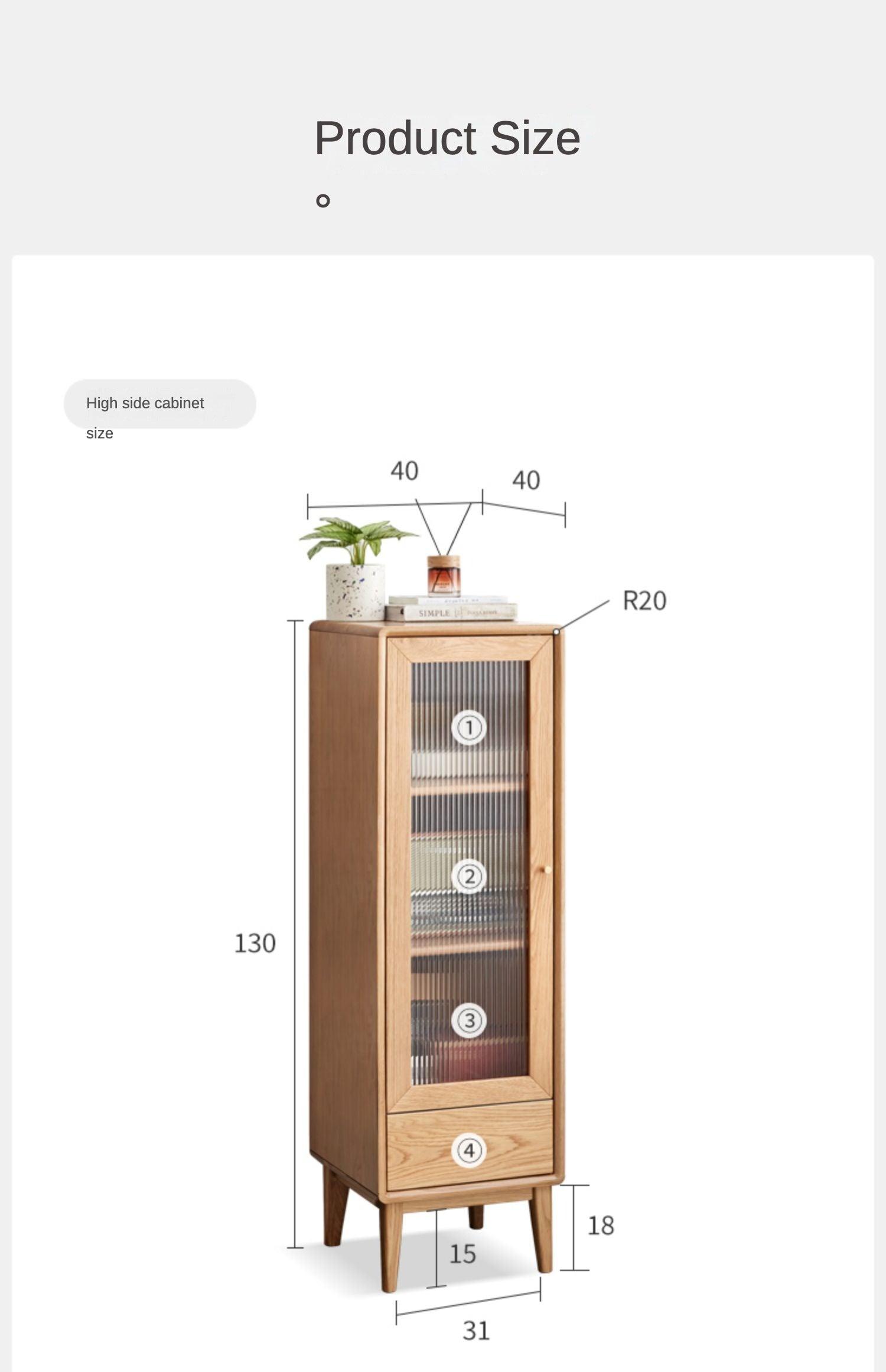 Solid Oak and Pine Wood Side Cabinet - Rustic Nightstand, Bedside Table, or Entryway Storage - Perfect for Bedroom, Living Room, or Hallway