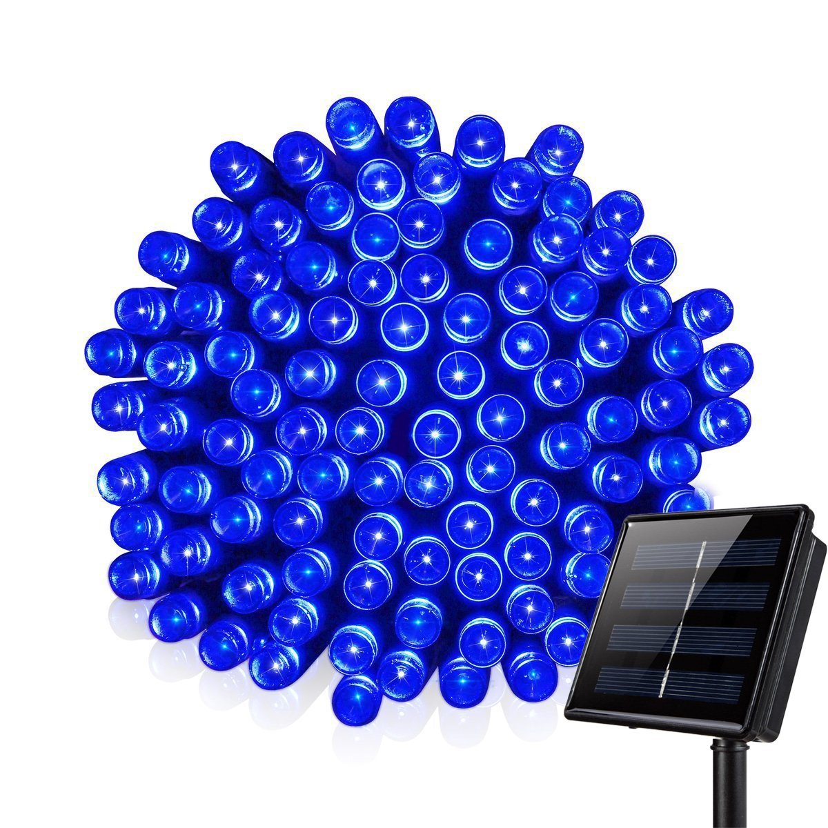 200 LED Solar String Lights Outdoor Waterproof - 72ft 8 Modes Fairy Lights for Christmas, Garden, Patio, Camping & Backyard Decor | Blue Solar Powered Ambiance Lighting for Parties, Weddings & Holiday Decorations