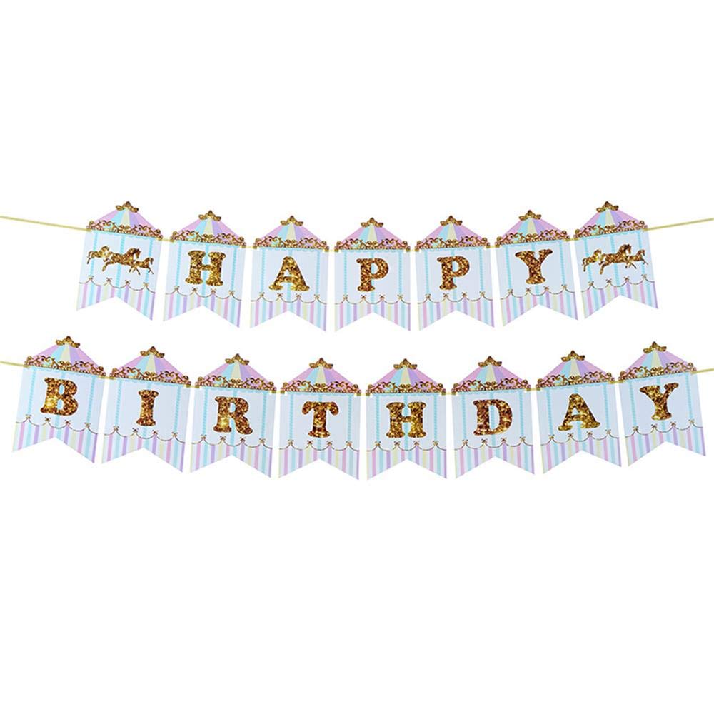 Happy Birthday Banner with Colorful Paper Flags - Rainbow Birthday Party Decorations for Indoor & Outdoor Celebrations | Perfect for Kids, Adults, Baby Showers & Anniversary Parties