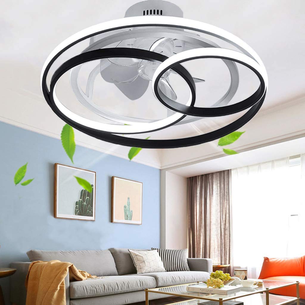 Modern LED Ceiling Fan with Dimmable Remote Control - Energy Efficient Invisible Blades, Soft Lighting for Bedroom, Living Room, Nursery & Dining Room - Perfect for Home Cooling and Ambient Lighting
