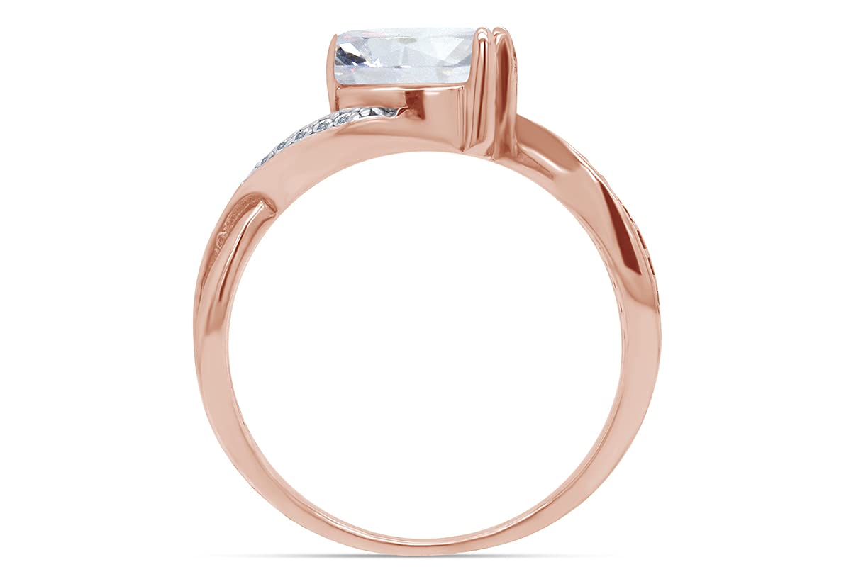 1.2ct Round Cut Lab Created Moissanite Solitaire Infinity Engagement Ring in 14k Gold Over Sterling Silver - Women's Wedding Jewelry & Anniversary Gift for Her - Perfect for Proposals, Valentine's Day & Special Occasions