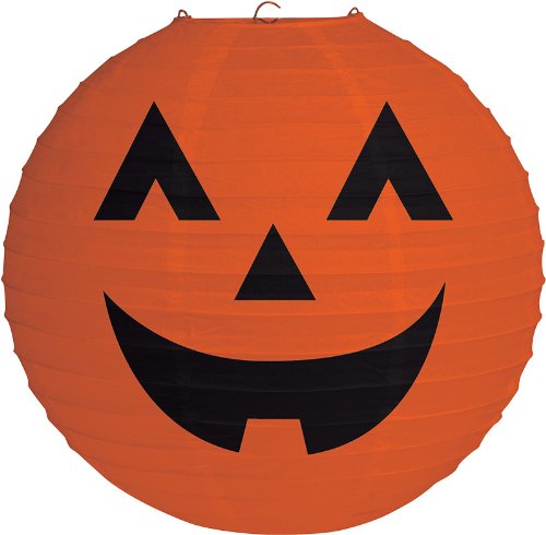 Round Paper Lantern for Halloween Decorations | Jack-O-Lantern Party Supplies | Perfect for Indoor/Outdoor Halloween Party Decor, Home & Garden Lighting