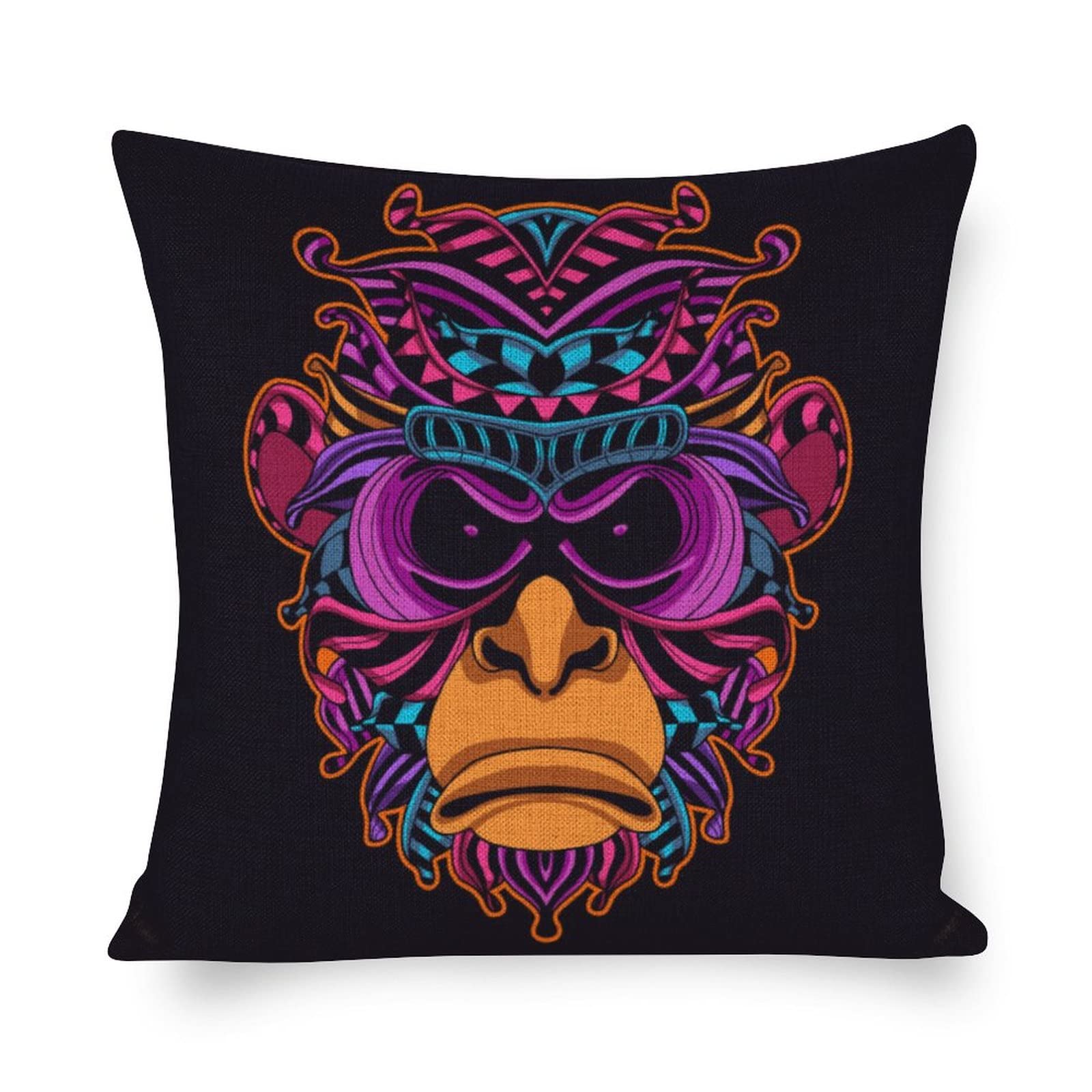 Serenasyoung 16x16 Inch Decorative Throw Pillow Covers - Angry Monkey Print for Bed, Couch, Indoor & Outdoor Use - Soft & Stylish Home Decor Accents