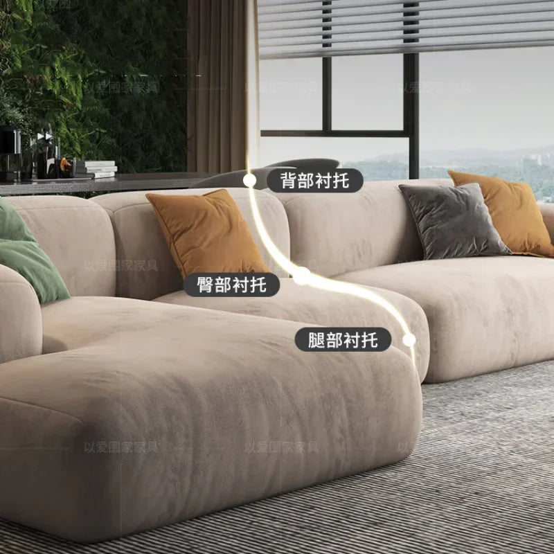 Lazy De Estar Long Wide Sofa - Extra Comfortable Sectional Couch for Living Room, Lounge & Family Room Relaxation