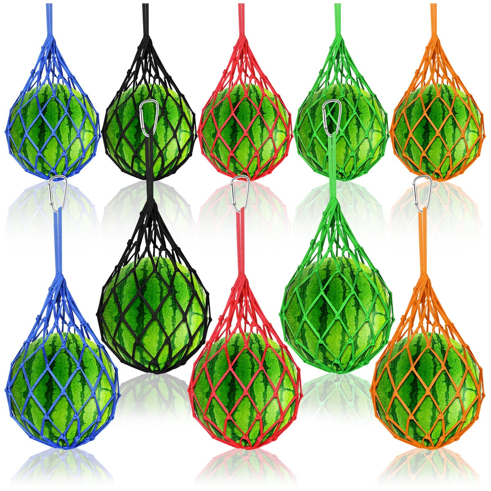 10 Pack Heavy Duty Watermelon Hammocks with Hooks - Durable Trellis Support for Melons, Cantaloupes & Fruits - Perfect for Garden, Vineyard & Backyard Farming