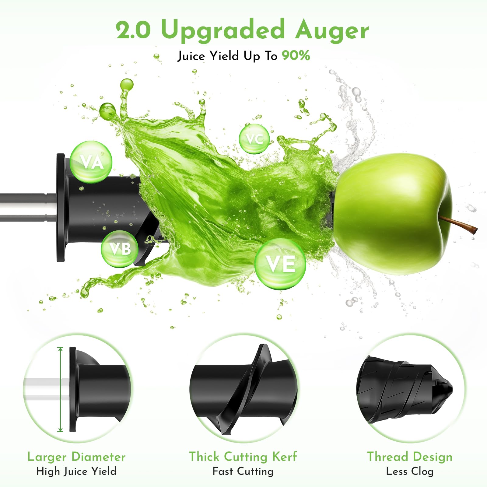 **KitchenAid Stand Mixer Masticating Juicer Attachment - Slow Cold Press Juicer with Dual Mouth Feed Chute for Fruits & Vegetables - Perfect for Healthy Juicing at Home**