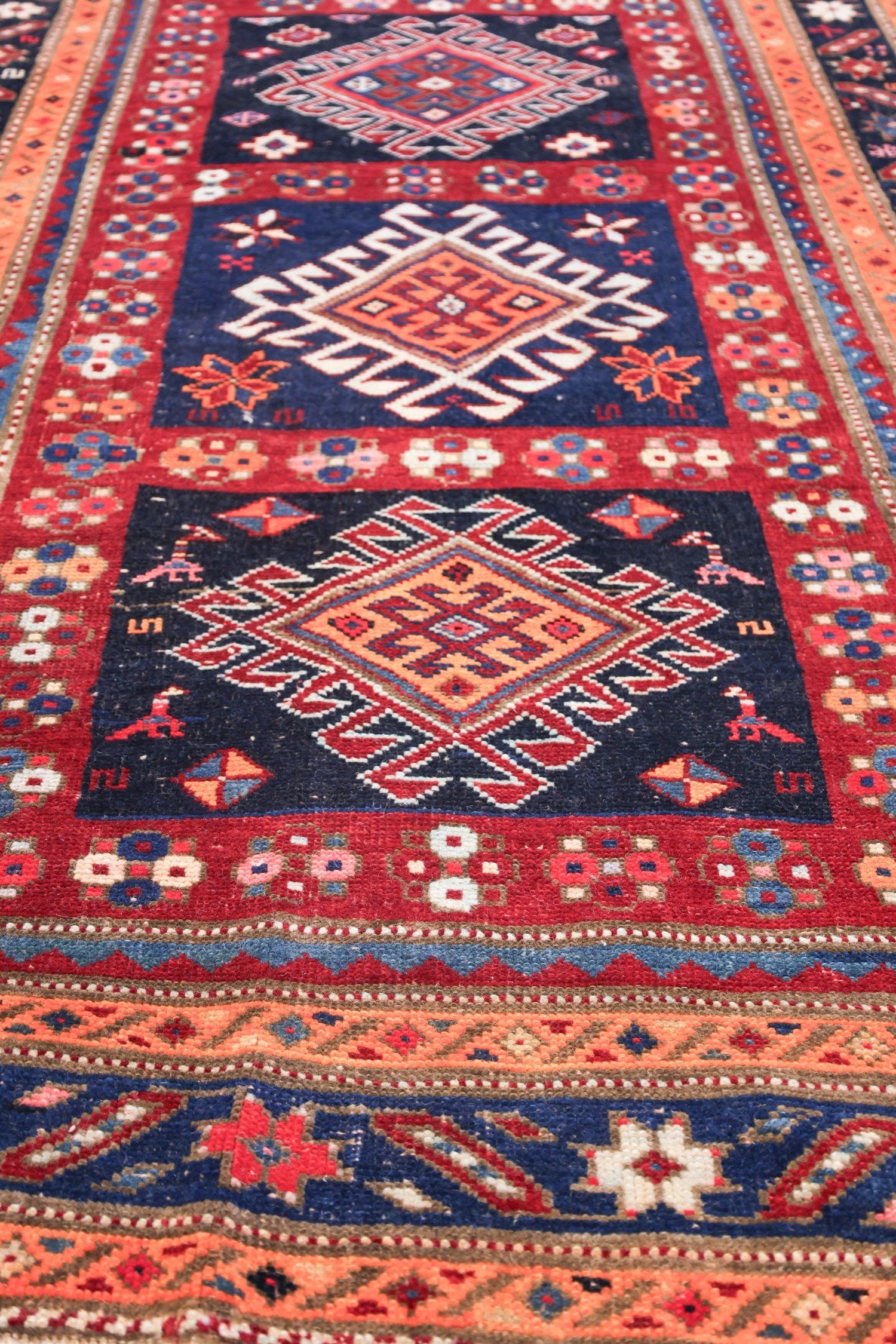 Vintage Karabagh Handwoven Tribal Rug - Authentic Antique J69192 for Boho Home Decor, Living Room, Bedroom & Office