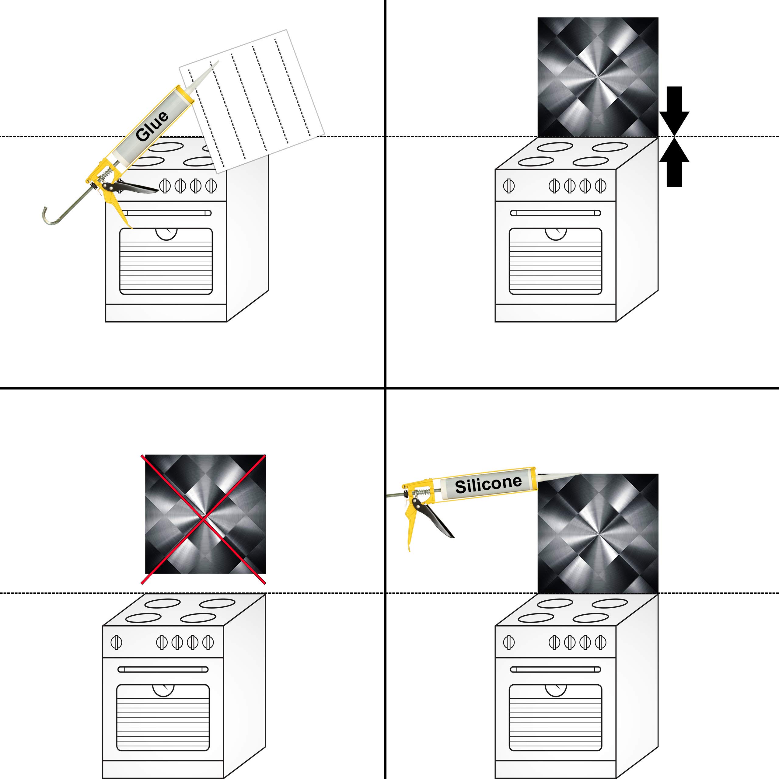 Printed Tempered Glass Backsplash - Fire Black Background 4 (BS14 Fire Series) - Durable & Stylish Kitchen Splashback for Stoves, Countertops & Backsplash Protection