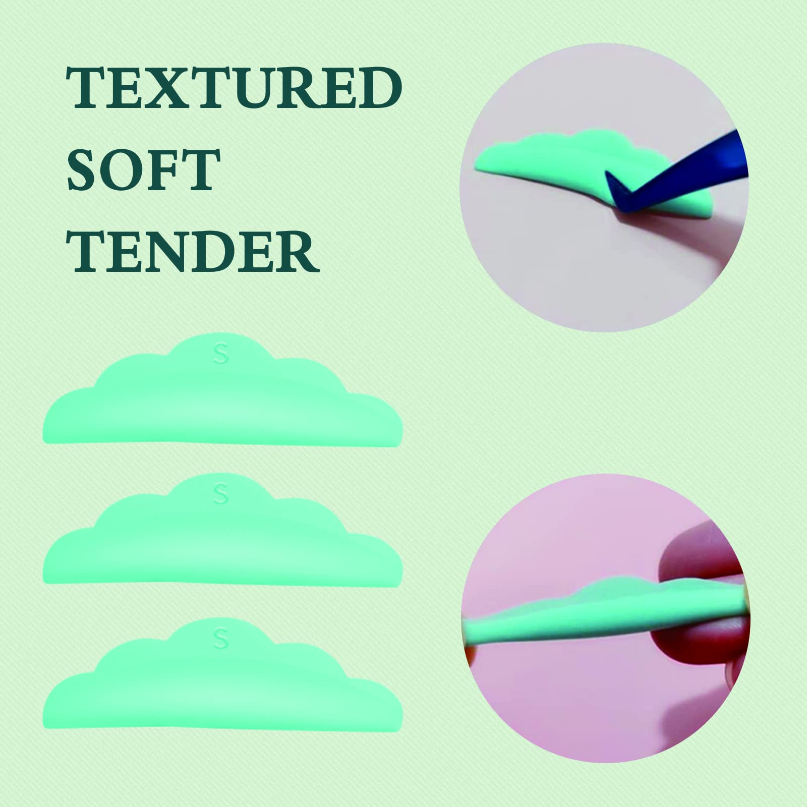 Libeauty Lash Lift Pads & Silicone Rods - 6 Pcs Reusable Eyelash Perming Kit with PU Storage Case (Size M, White) | Professional Eyelash Curling Tools for Salon & Home Use