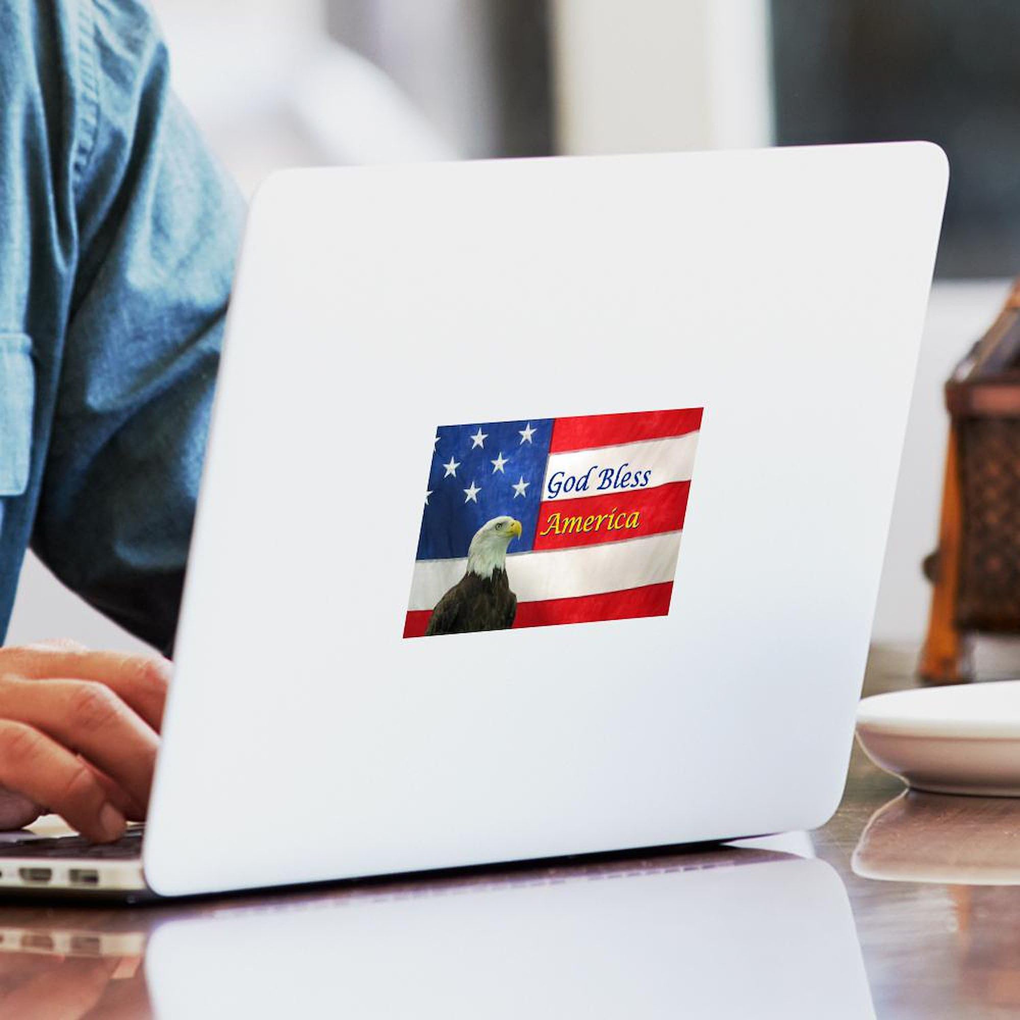 God Bless America Oval & Rectangle Bumper Sticker - Patriotic Car Decal for Windows, Laptops & Vehicles - Show Your American Pride