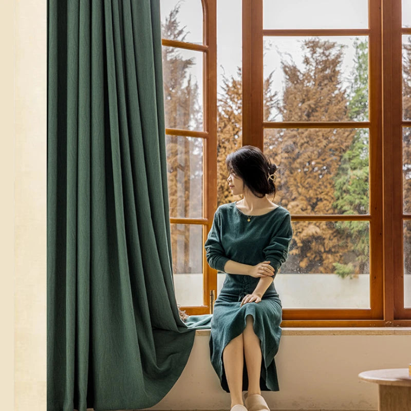 Claire Polyester Wavy Pattern Curtain Swatch - Elegant Window Treatment for Living Room, Bedroom & Home Decor