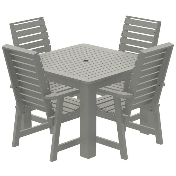 Glennville 5-Piece Square Outdoor Dining Set - Patio Furniture with Table and 4 Chairs - Perfect for Backyard, Garden, and Poolside Gatherings