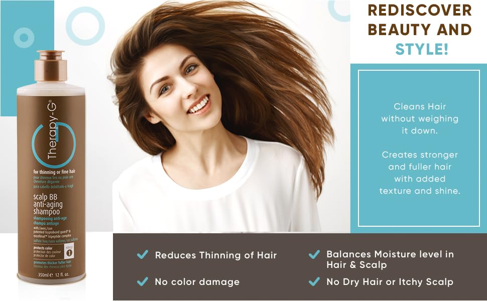 Anti-Aging Shampoo & Conditioner Set for Hair Growth - Scalp BB Shampoo (12 oz) & Conditioner (8.5 oz) Duo - Promotes Thicker, Healthier Hair - Perfect for Dry, Damaged Hair & Scalp Care - Hair Treatment for Women & Men